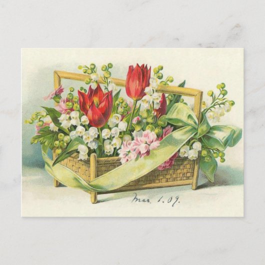 Victoriaans tulpen en Lily van de vallei Briefkaart (Voorkant)