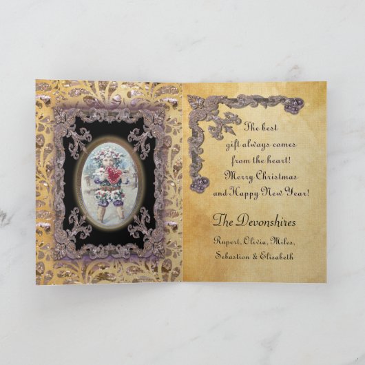 Victoriaans Tussenvoegsel Uw Eigen Afbeelding Feestdagen Kaart (Binnen)