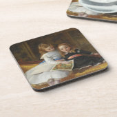 Victoriaans twee jonge meisjes in nood bier onderzetter (Linkerzijde)