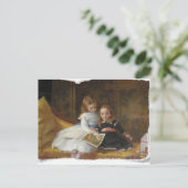 Victoriaans tweedeling Briefkaart jonge meisjes (Staand voorkant)