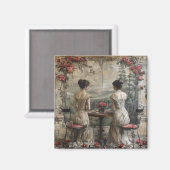 Victoriaans Twins Tea Party - Magneet (Voorkant / Achterkant)