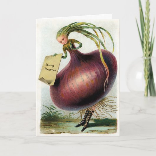  Victoriaans Uien Kerst Kaart (Voorkant)