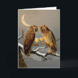 Victoriaans Uilen Kerst Kaart<br><div class="desc">Aangepast herstelde,  hoogwaardige vintage-image.</div>