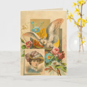 Victoriaans uilkaart kaart (Gele Bloem)