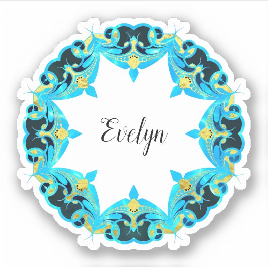 Victoriaans Uitmuntend Klassiek Ontwerp Uw Eigen Sticker (Voorkant)