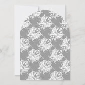 Victoriaans uitnodiging tot bruiloft grijze Damask (Achterkant)