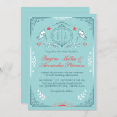 Victoriaans  uitnodiging tot het uitzenden van een (Voorkant / Achterkant)