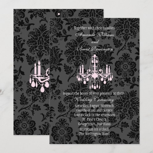 Victoriaans uitnodiging tot huwelijk in Damasverba (Voorkant / Achterkant)