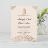 Victoriaans uitnodiging tot weduwschap met Gold Fi (Staand voorkant)