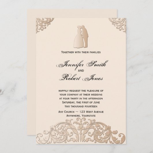 Victoriaans uitnodiging tot weduwschap met Gold Fi (Voorkant / Achterkant)