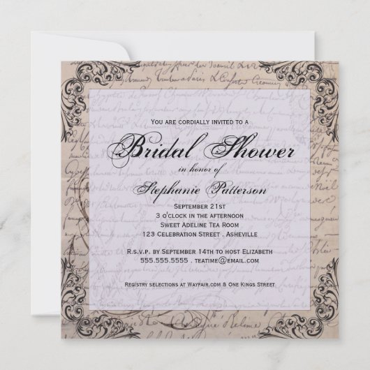  Victoriaans Uitnodiging van de Bridal (Achterkant)