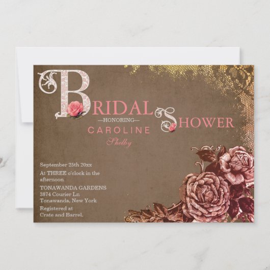 Victoriaans Uitnodiging van de Bridal van het Roo (Voorkant)