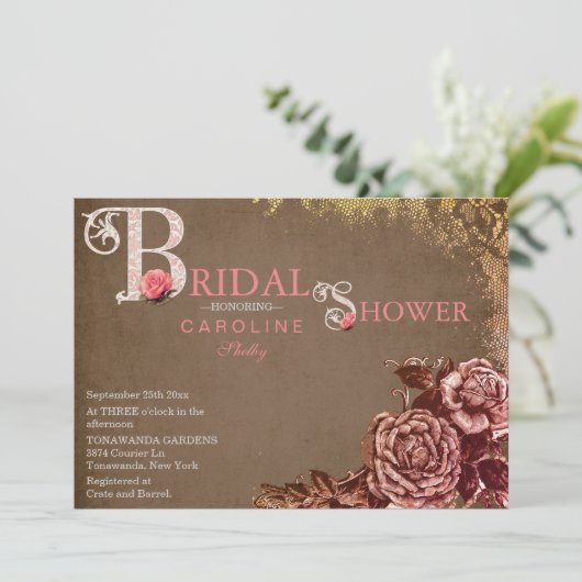  Victoriaans Uitnodiging van de Bridal van het Roo (Staand voorkant)