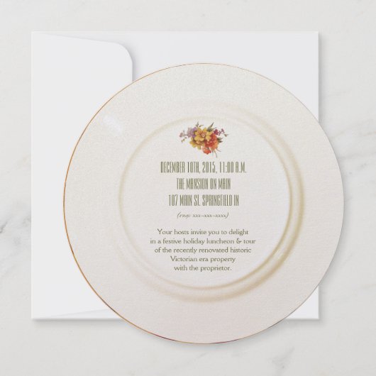 Victoriaans uitnodiging van de Engelse Tea Party (Achterkant)