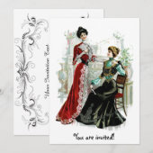  Victoriaans uitnodiging van de Mode van de Dames (Voorkant / Achterkant)