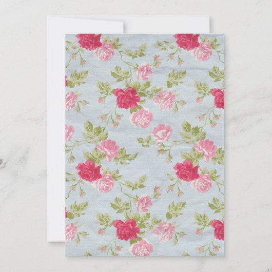 Victoriaans uitnodiging van Floral Shabby Chic Par (Achterkant)