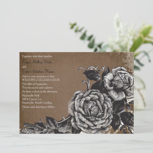  Victoriaans Uitnodiging van het Roos van de Grung (Staand voorkant)