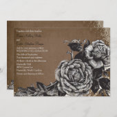 Victoriaans Uitnodiging van het Roos van de Grung (Voorkant / Achterkant)