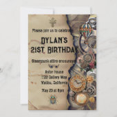 Victoriaans uitnodiging van Steampunk Party (Voorkant)