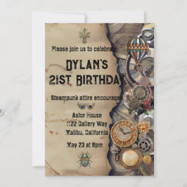 Victoriaans uitnodiging van Steampunk Party