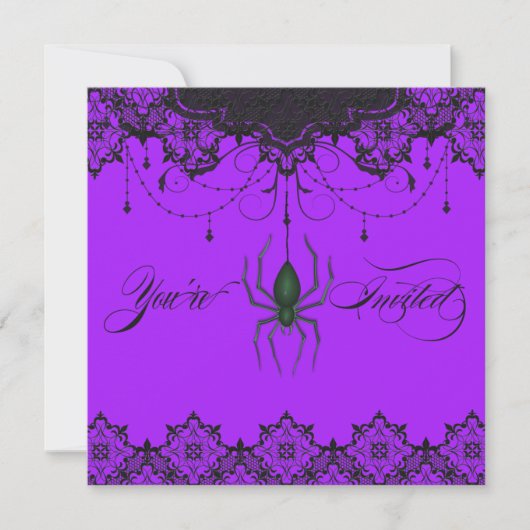 Victoriaans uitnodiging voor berry Spider (Voorkant)