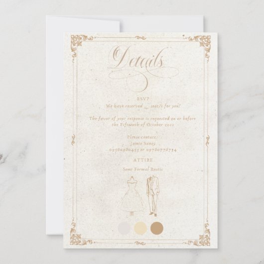 Victoriaans uitnodiging voor bruiloft (Achterkant)