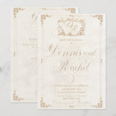 Victoriaans uitnodiging voor bruiloft (Voorkant / Achterkant)