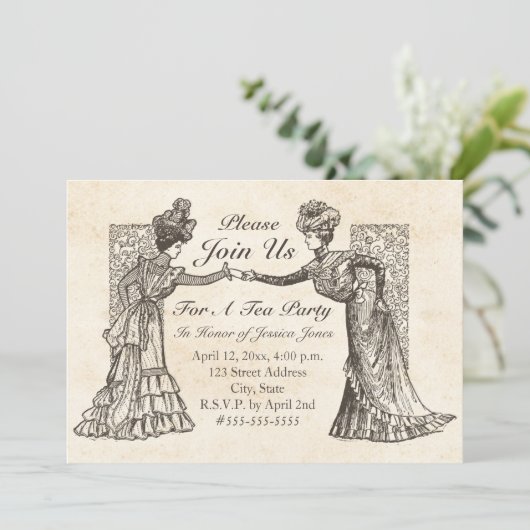 Victoriaans uitnodiging voor dames (Staand voorkant)