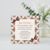 Victoriaans uitnodiging voor Floral Damage (Staand voorkant)