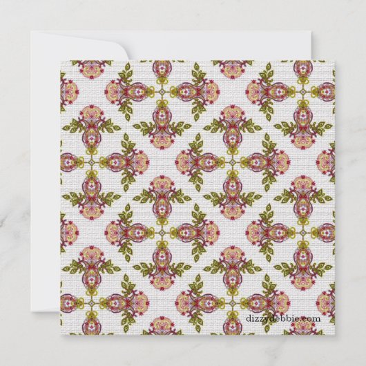 Victoriaans uitnodiging voor Floral Damage (Achterkant)