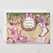 Victoriaans uitnodiging voor kerstfeestdag (Achterkant)