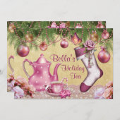 Victoriaans uitnodiging voor kerstfeestdag (Voorkant / Achterkant)