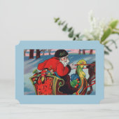 Victoriaans uitnodiging voor kerstmis (Staand voorkant)