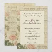 Victoriaans uitnodiging voor muziek en Roos (Voorkant / Achterkant)