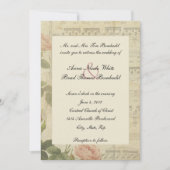 Victoriaans uitnodiging voor muziek en Roos (Voorkant)