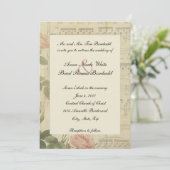 Victoriaans uitnodiging voor muziek en Roos (Staand voorkant)