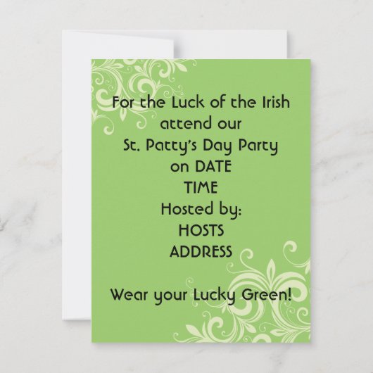 Victoriaans uitnodigingen van de Sint Patrick's Da (Achterkant)
