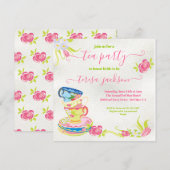 Victoriaans uitnodigingen van Tea Party om gestape (Voorkant / Achterkant)