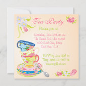 Victoriaans uitnodigingen van Tea Party om gestape (Voorkant)