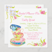 Victoriaans uitnodigingen van Tea Party om gestape (Voorkant / Achterkant)