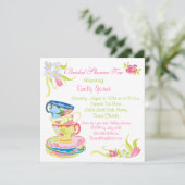 Victoriaans uitnodigingen van Tea Party om gestape (Staand voorkant)