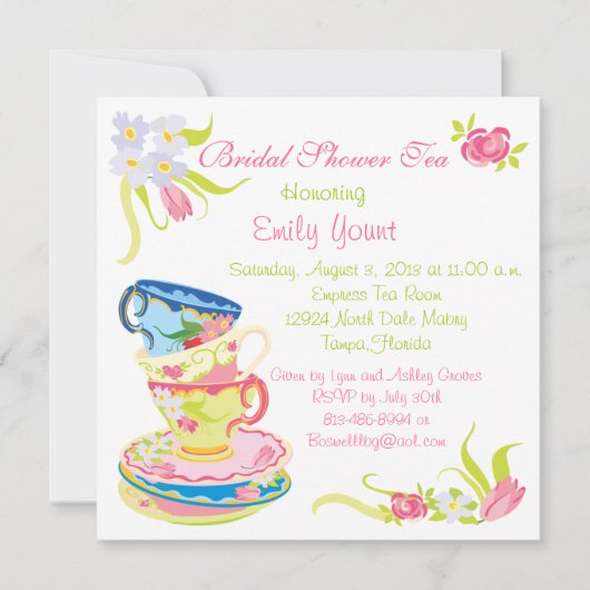 Victoriaans uitnodigingen van Tea Party om gestape (Voorkant)