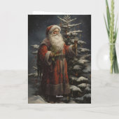  Victoriaans Vader Kerstman in Sneeuw Kaart (Achterkant)