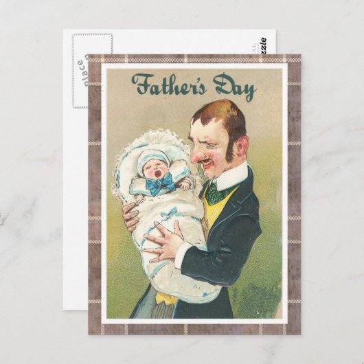 Victoriaans Vaderdag Briefkaart (Voorkant / Achterkant)