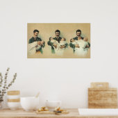  Victoriaans Vaderdag, het zijn Triplets. Poster (Keuken)