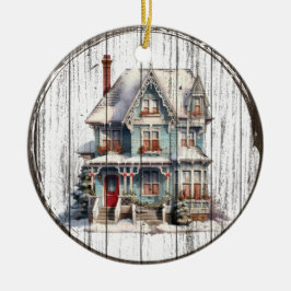 Victoriaans vakantie charme - Christmas House Orna Keramisch Ornament