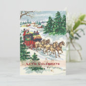  Victoriaans Vakantie Retro Kerstfeest Kaart (Staand voorkant)