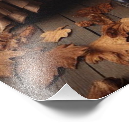 Victoriaans val verlaat Mode ontwerp Foto Afdruk (Hoek)