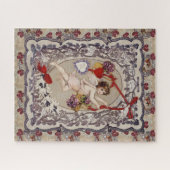 Victoriaans Valentijn Angel Red Heart Legpuzzel (Horizontaal)