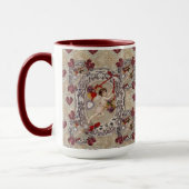 Victoriaans Valentijn Angel Red Heart Mok (Links)